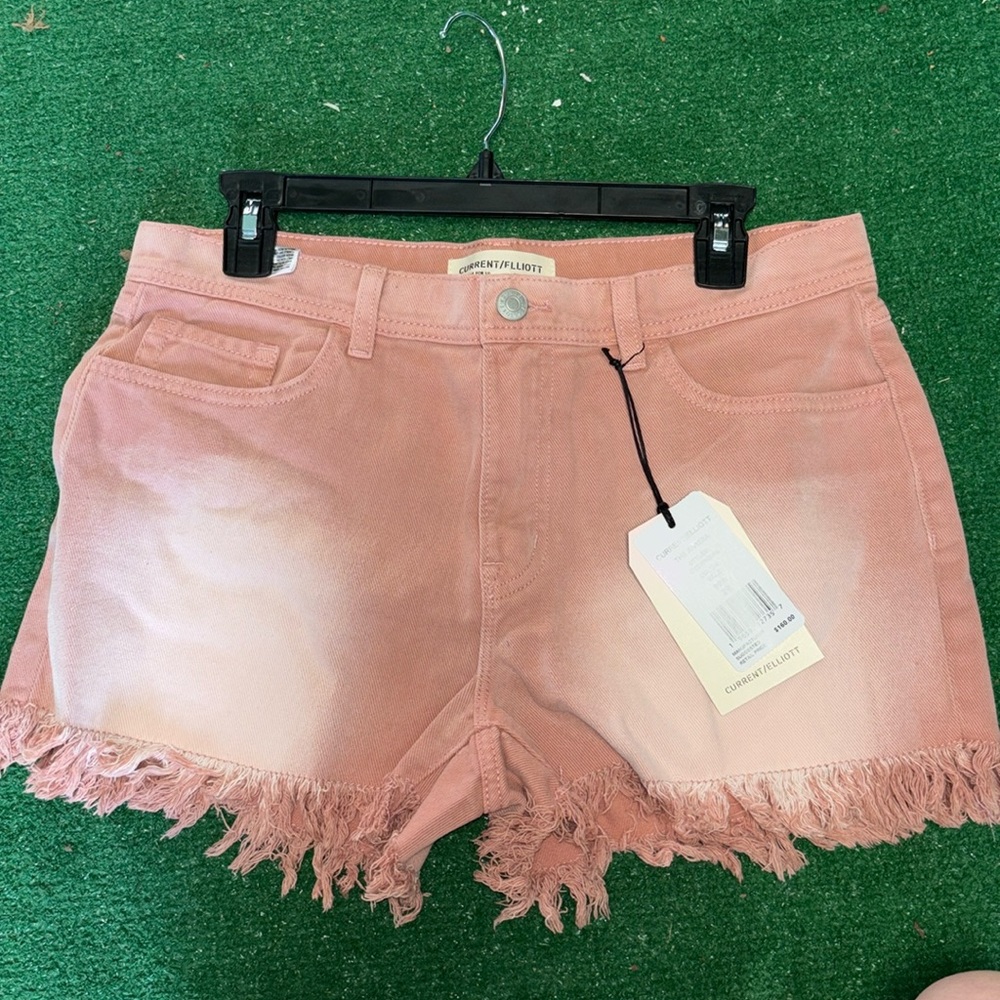 NWT Current/Elliott Pink Frayed midrise shorts